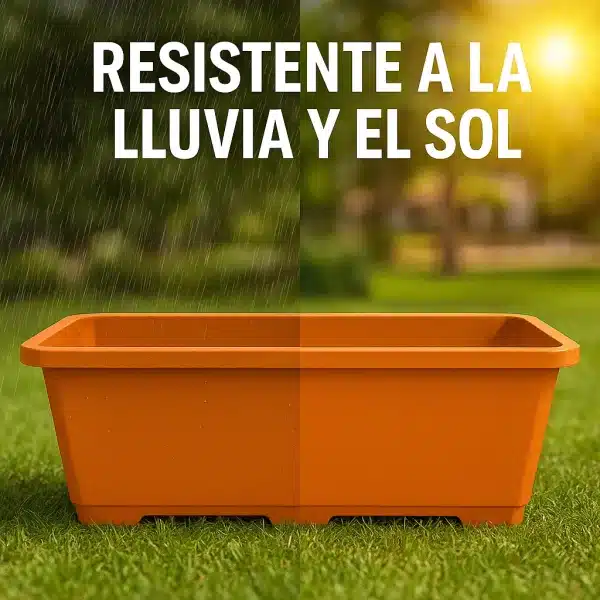 Pack 6 Jardineras 8L Balcon,Terraza, Jardin, Aromaticas 40x17,5x15 Color Arcilla - Imagen 3