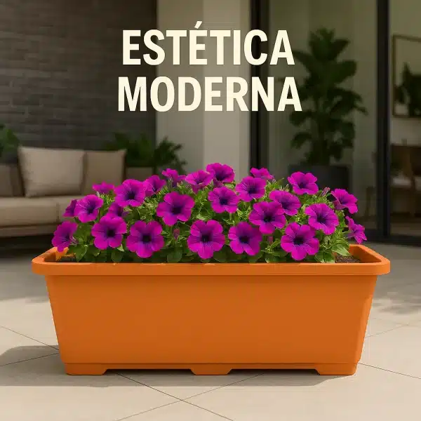 Pack 6 Jardineras 8L Balcon,Terraza, Jardin, Aromaticas 40x17,5x15 Color Arcilla - Imagen 4