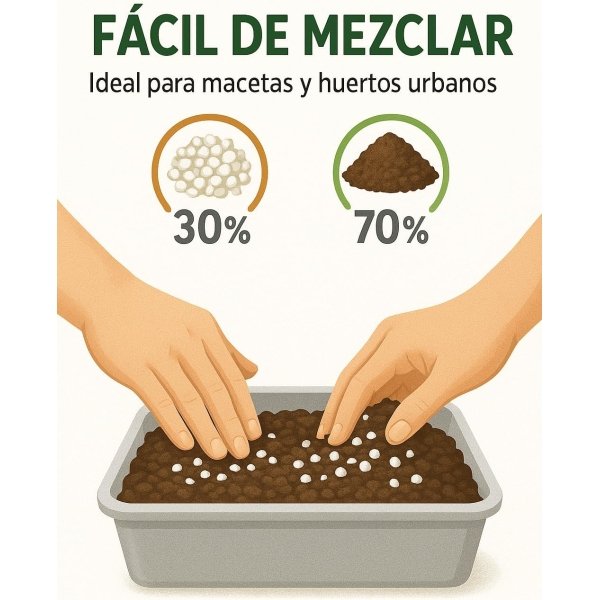 Perlita para Plantas - Mineral Perlite para Mezclar con Tierra/Sustrato - Perlita Expandida – Sustrato Ligero para Jardinería y Macetas, Mejora Drenaje - Imagen 5