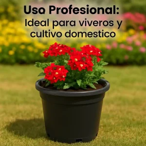 5 Macetas 16L Exterior Plastico con Drenaje –30x33x29,5 cm – Resistente a UV y Heladas – Maceta Exterior y Apilable – Cultivo Indoor/Outdoor Color Negro - Imagen 3