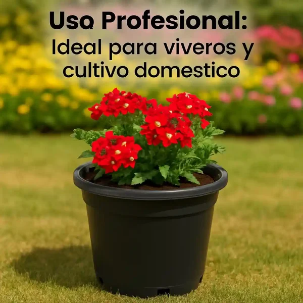 Maceta 16L Exterior Plastico con Drenaje – 30x33x29,5 cm – Resistente a UV y Heladas – Maceta Exterior y Apilable – Cultivo Indoor/Outdoor Color Negro - Imagen 3