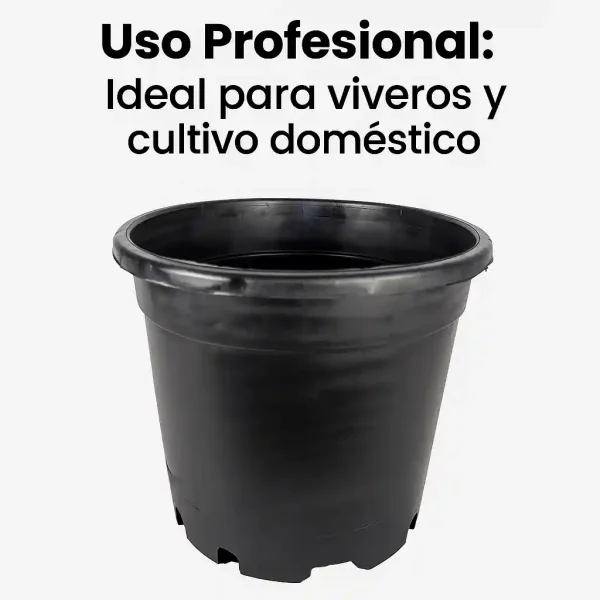 25 Macetas 16L Exterior Plastico con Drenaje –30x33x29,5 cm – Resistente a UV y Heladas – Maceta Exterior y Apilable – Cultivo Indoor/Outdoor Color Negro