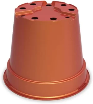 Pack 25 Macetas de vivero para aromaticas 15×12 cm – 1,3L – | Plástico Reforzado con Drenaje en Y | Maceta para Cultivo de Plantas de Temporada, Aromáticas y Vivaces. Color Teja. - Imagen 2
