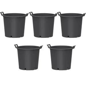 5 Macetas 40L con asas para Frutales, Huerto Urbano 45x33,5 Color Mate