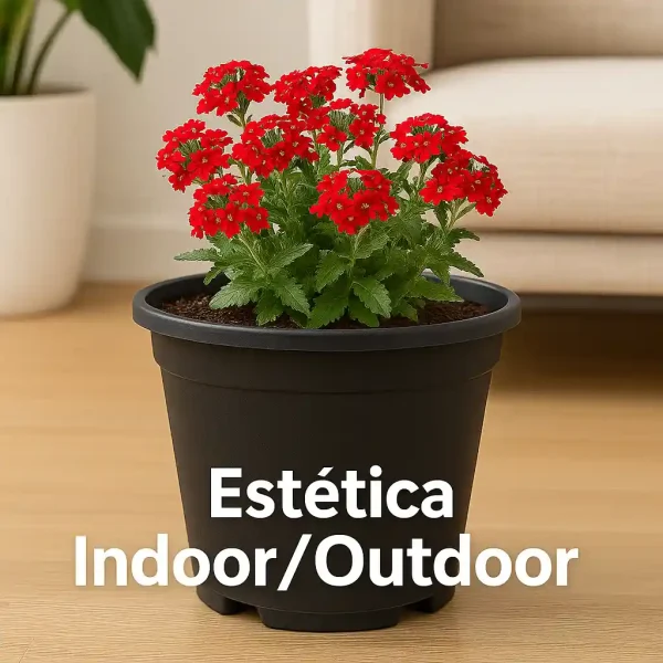 Maceta 16L Exterior Plastico con Drenaje – 30x33x29,5 cm – Resistente a UV y Heladas – Maceta Exterior y Apilable – Cultivo Indoor/Outdoor Color Negro - Imagen 7