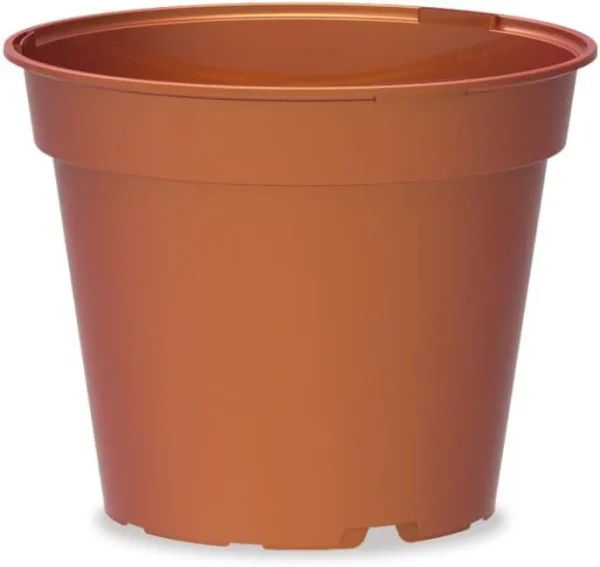 Pack 25 Macetas de vivero para aromaticas 15×12 cm – 1,3L – | Plástico Reforzado con Drenaje en Y | Maceta para Cultivo de Plantas de Temporada, Aromáticas y Vivaces. Color Teja.